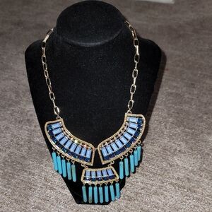 Elegant Blue and Gold Necklace